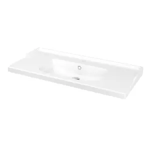 GoodHome Imandra White Wall-mounted Vanity unit & basin set - Includes Lana basin (W)1004mm