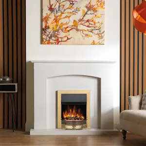 Dimplex Optiflame 2kW Brass effect Electric Fire (H)550mm (W)403mm (D)90mm