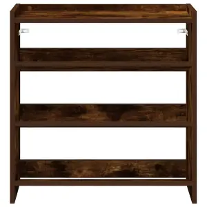 Berkfield Shoe Rack Smoked Oak 60x25x62 cm Engineered Wood