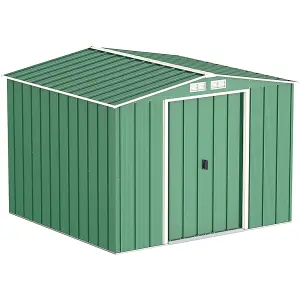 8 x 8 Apex Metal Garden Shed - Green (8ft x 8ft / 8' x 8' / 2.6m x 2.4m)