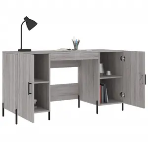 Berkfield Desk Grey Sonoma 140x50x75 cm Engineered Wood