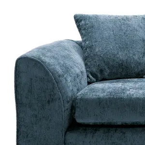 Harriet Crushed Chenille 2 Seater Sofa in  Dark Blue