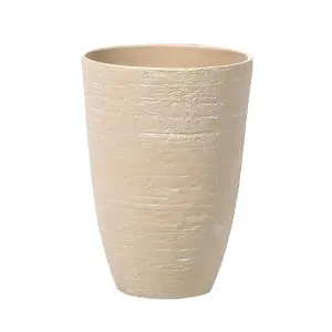 Set of 2 Plant Pots 35 x 35 x 50 cm Beige CAMIA