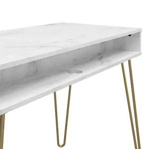 Novogratz Athena Desk in White Marble