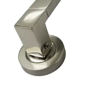 Cafri Line Door Handle Modern Satin Nickel Lever on Rose Internal Doors Handles + 64mm Latch