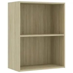 Berkfield 2-Tier Book Cabinet Sonoma Oak 60x30x76.5 cm Engineered Wood