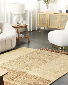 Jute Area Rug 140 x 200 cm Beige HAMZALAR