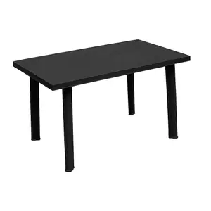 URBNLIVING 126cm Length Anthracite Large Summer Weather Proof Plastic Rectangle Table Garden Patio Dining Furniture