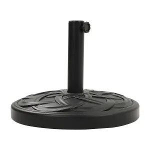 20KG Concrete Parasol Base Heavy-Duty Round Umbrella Stand with Beautiful Decorative Pattern for Patio Garden