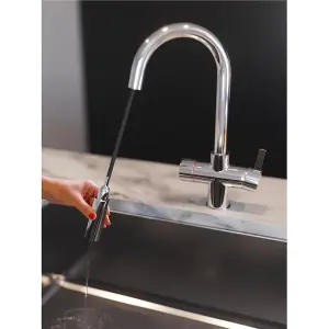 Liquida HT45CH 4 In 1 Chrome Pull Out Spray Instant Boiling Water Kitchen Tap