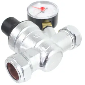 SPARES2GO Pressure Reducing Regulator Valve for 22mm & 15mm Copper Piping