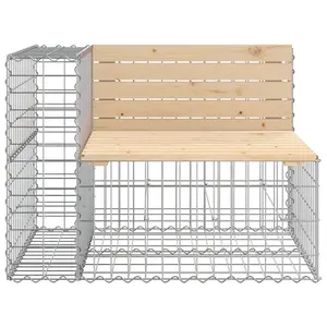 Berkfield Garden Bench Gabion Design 92x71x65.5 cm Solid Wood Pine