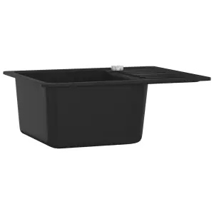 Berkfield Granite Kitchen Sink Single Basin Black