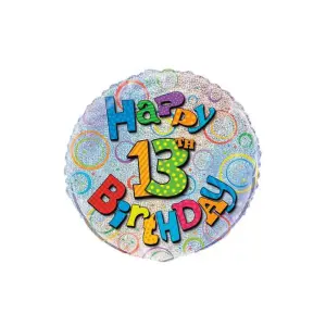 Unique Party 13 Birthday Foil Balloon Multicoloured (One Size)