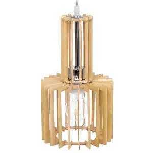 Beliani Scandinavian Pendant Lamp Light Wood NIARI