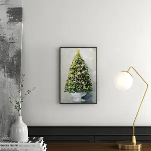 Christmas Tree 1 - Single Picture Frame Painting White Frame / 114.3cm H x 76.2cm W