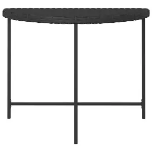 Berkfield Garden Table Black 100x50x75 cm Poly Rattan