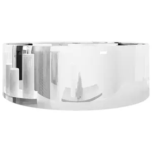 Belfry Bathroom Cavan Ceramic Round Sink with Overflow Silver / 15.5cm H x 46.5cm W x 46.5cm D