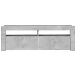 Berkfield TV Cabinet with LED Lights Concrete Grey 120x35x40 cm