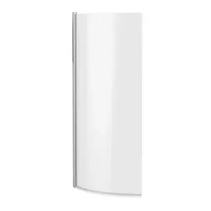 Reversible Chrome Curved P-Shaped Shower Bath Screen - 1430 x 720mm