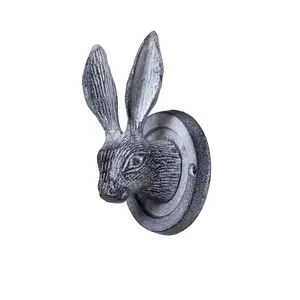 Melody Maison Grey Hare Head Coat Hook 8.5cm x 13cm