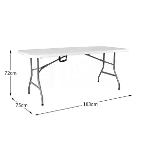 Home Vida Foldable 6ft Heavy Duty Folding Camping Picnic Garden Portable Table