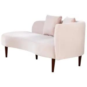 Right Hand Velvet Chaise Lounge Pink CHAUMONT