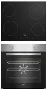 Beko Qbse222x Built-In Multifunction Oven & Hob Pack - Stainless Steel