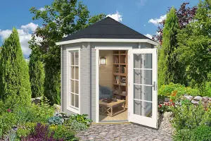 Inverness 44-Log Cabin, Wooden Garden Room, Timber Summerhouse, Home Office - L320 x W277.1 x H289.6 cm