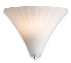 Luminosa Dawn Uplighter Glass Wall Light Opal White Glass