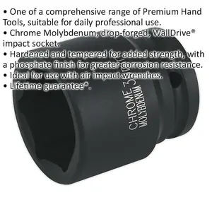 High-Quality 36mm Forged Impact Socket - 3/4 Inch Square Drive Chromoly Wrench Tool