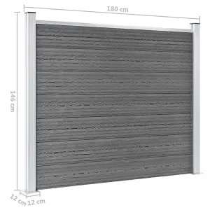 Berkfield Fence Panel WPC 180x146 cm Grey