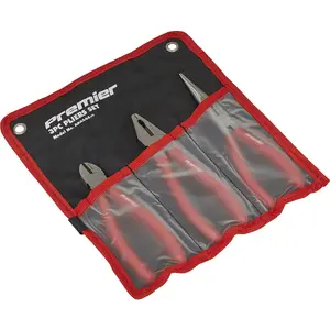 Premium 3 Piece Pliers Set with Serrated Jaws for Precision Cutting