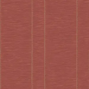 Galerie Palazzo Red Pleated Stripe Embossed Wallpaper