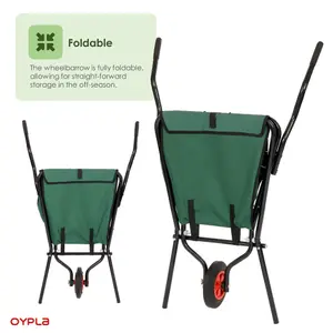 Oypla Lightweight Folding Garden Wheelbarrow Foldable Wheel Barrow