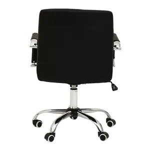 Interiors by Premier Brent Black Leather Effect And Chrome Home Office Chair