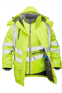 Pulsar P487 Hi-Vis Yellow Waterproof 7-in-1 Storm Coat - Large