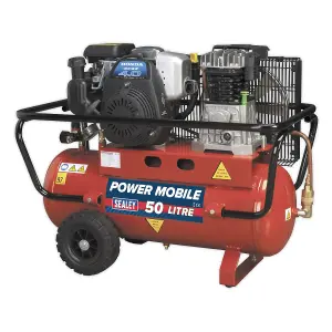 Sealey Air Compressor 50L Belt Drive Petrol Engine 4hp SA5040