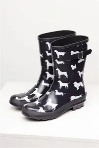 Rydale Ladies Mid Calf Wellies - Ripon - Multi Dog Print 8