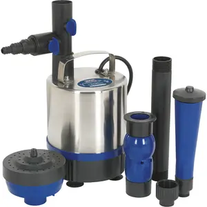 High-Performance Stainless Steel Submersible Pond Pump with 3 Fountain Heads - 3000L/Hr