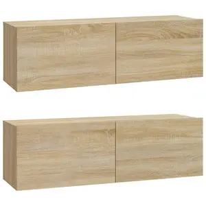 Berkfield Wall TV Cabinets 2 pcs Sonoma Oak 100x30x30 cm Engineered Wood