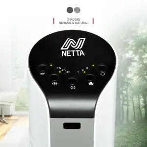 NETTA 32 Inch Tower Fan With Remote Control, Timer Quiet Cooling for Living Room, Bedroom, Office - White