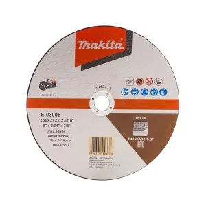 Makita E-03006 Cutting Cut Off Wheel 230mm 9" For DCE090 Disc Cutter x 3 Pack