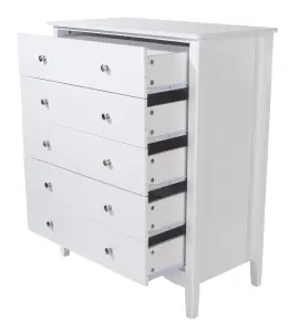 5 drawer chest of drawers, Como White