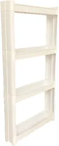 simpa 4-Tier Matt White Multi-Purpose Narrow Storage Unit - 102cm (H) x 55cm (W) x 11cm (D)