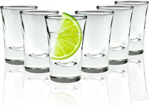 6 Pack 25ml Shot Glass Set with Sturdy Base - Durable, Clear Glasses for Espresso, Tequila, Vodka & Desserts