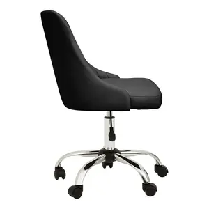 Interiors by Premier Brent Ribbed Black And Chrome Home Office Chair