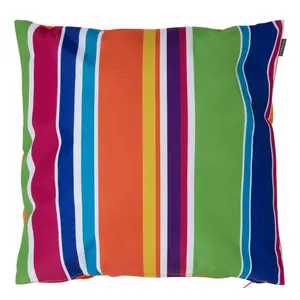 Veeva Indoor Outdoor Cushion Technicolour Stripe Water Resistant Cushions