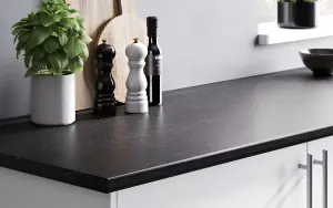 Dark grey Stone effect Laminate Post-formed edge Kitchen Worktop, (L)2400mm (T)28mm