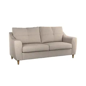 Baxter Oatmeal Tufted Fabric 3 Seater Sofa